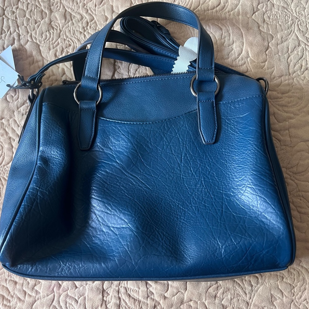 Elegant Blue Leather Handbag